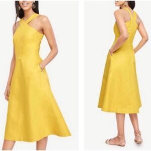 Ann Taylor Yellow Midi Dress